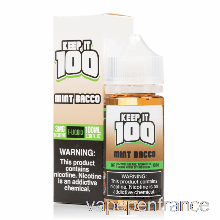 Menthe Bacco - Gardez-le 100 - 100 Ml 0 Mg Stylo Vape